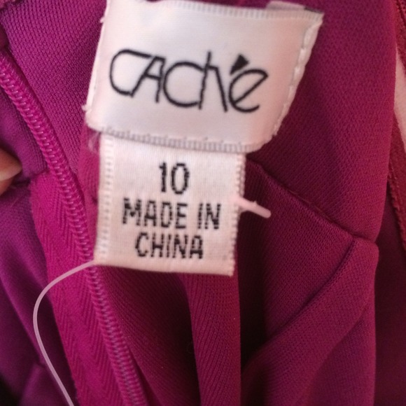 Fuchsia Cache Dress w/ Amazing Neckline Beading - Picture 3 of 3