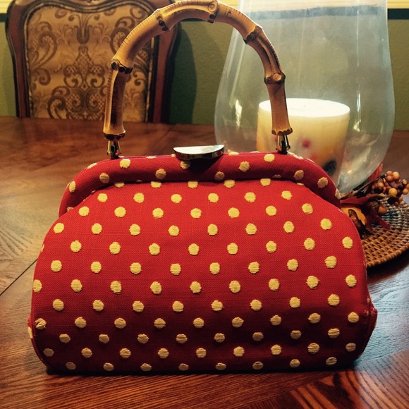 Vintage Red polka Dots by: Saks Fifth Avenue.