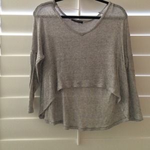Brandy Melville high low thin grey sweater