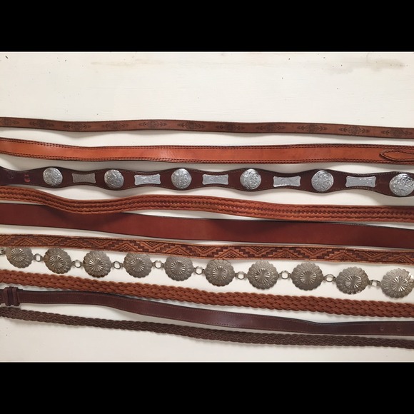 16 Belt bundle, leather, native tribal chain