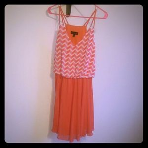 Orange and Pink Chevron Dress