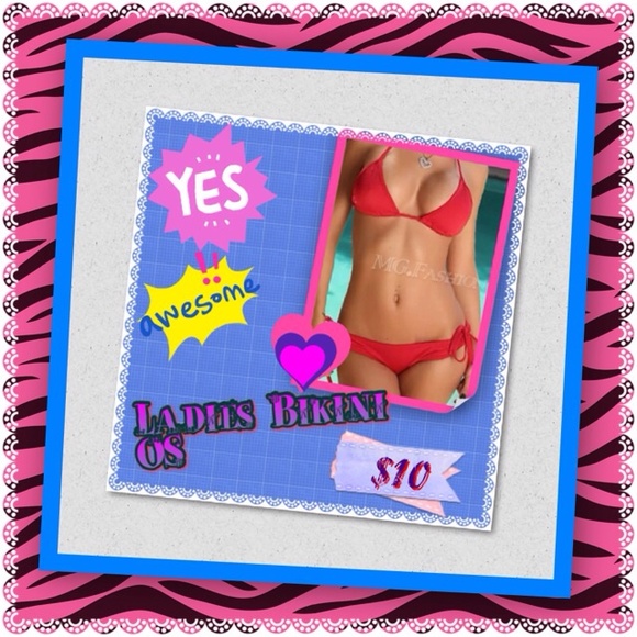 100% BRAND NEW RED BIKINI SWIMSUIT SET!!! - Picture 1 of 3