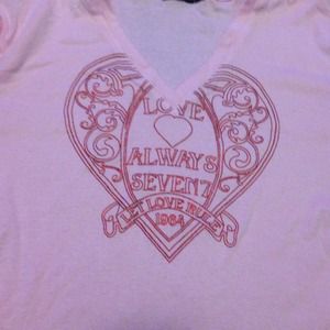 Pink hooded seven7 shirt