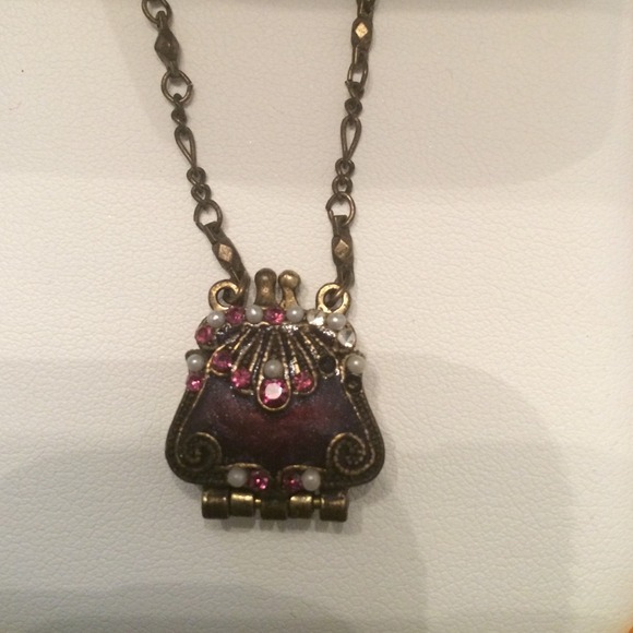 Last call Purple enamel necklace