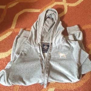 Victoria's Secret Sparkly grey zip up size small!