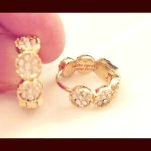 KATE SPADE diamond and gold small hoops