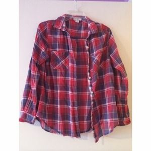 red, white, and blue flannel