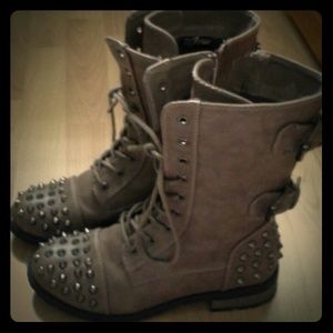 Light brown combat boots