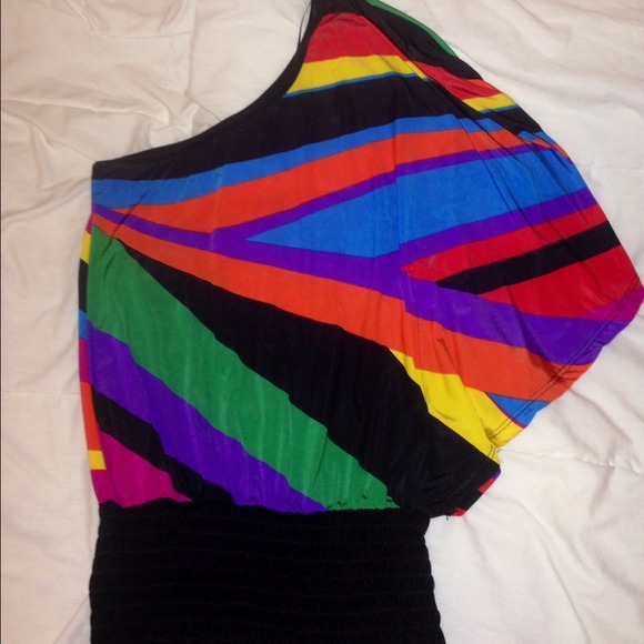 Colorful side sleeve blouse