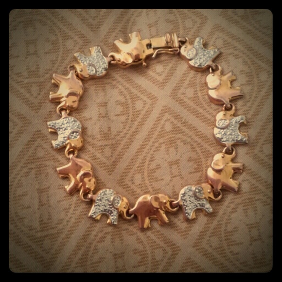 Elephant gold and silver plated bracelet.