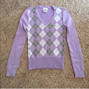 Lavender Lacoste Argyle Sweater