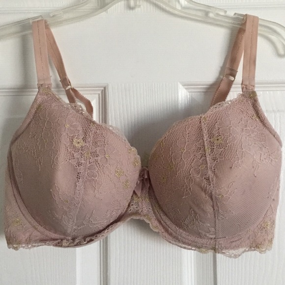 Nude w/ gold detail lace Motherhood Maternity bra
