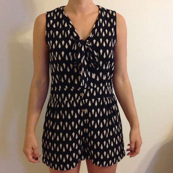 Black and white romper