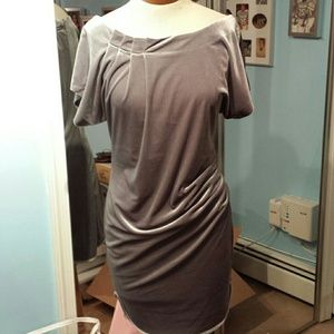 BCBG Gray Velvet short sleeve Dress