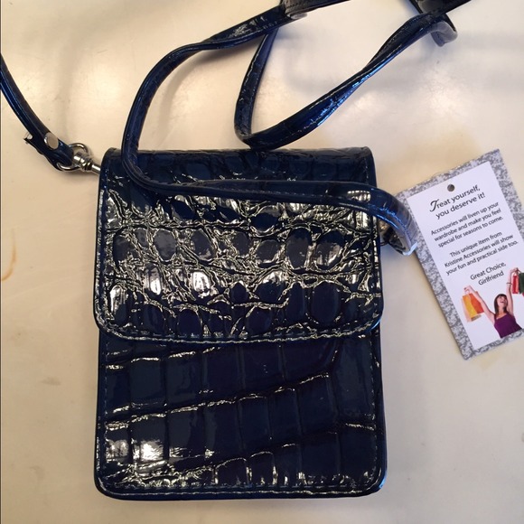 Dark blue cross body purse