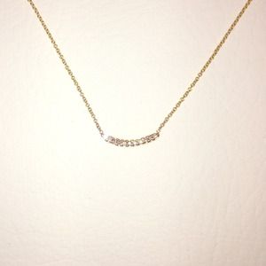 14k yellow gold & diamond dainty necklace