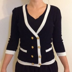Black double breasted cardigan