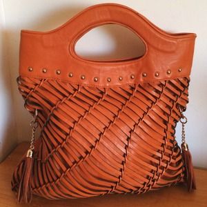 Orange Weaved Handbag