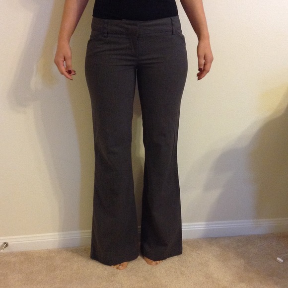 Gray wide leg dress pants