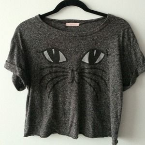 Lush Tops - LUSH Kitty Face crop tee shirt Lush Tops - LUSH Kitty Face crop tee shirt
