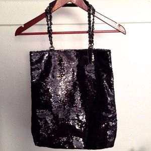 R&Em Black Sequin Handbag