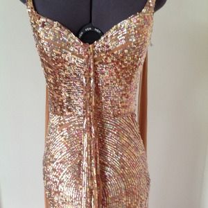Very glittery gold gown.