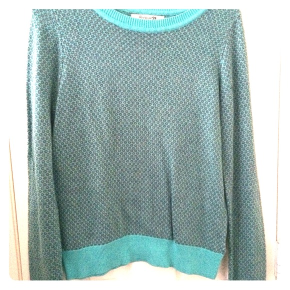 Forever 21 Turquoise and brown sweater