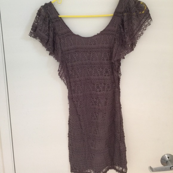 Gray lace dress