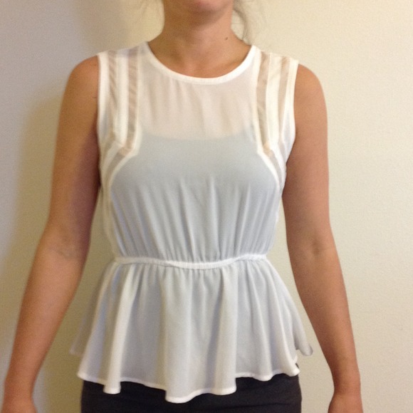 White peplum top
