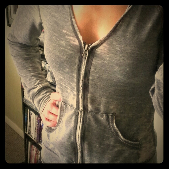 Gray burnout hoodie