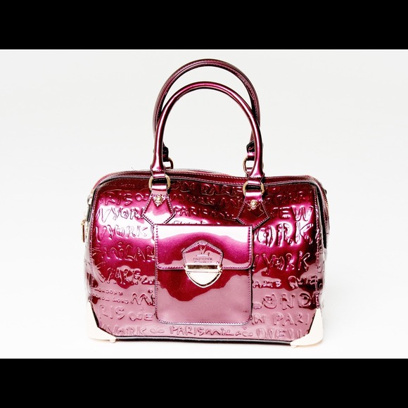 🎉SOLD🎉New Burgundy Patent Leather Satchel Purse
