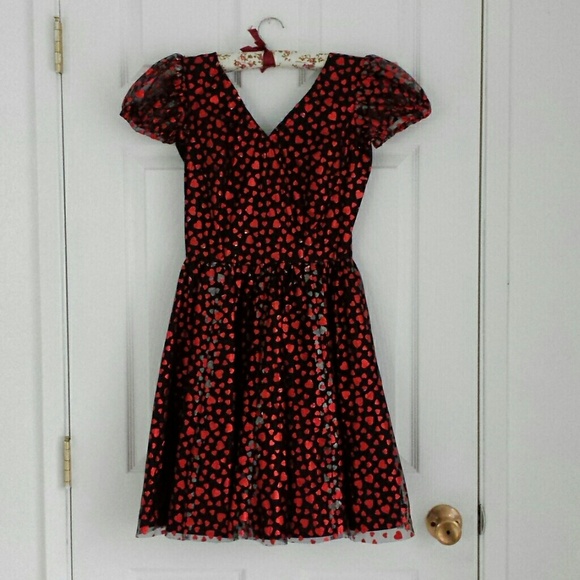 Vintage Valentines Day Heart Print Dress ❤