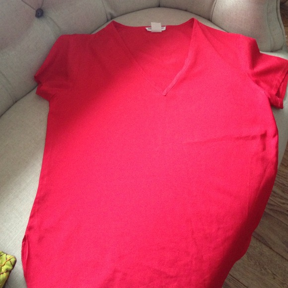 Red silk shirt