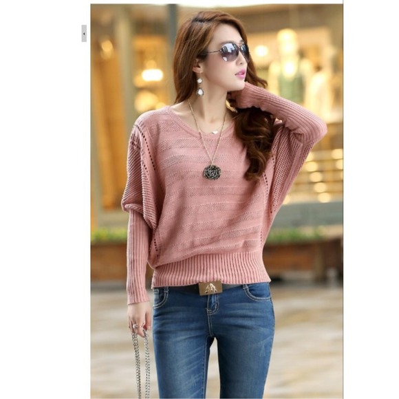 Solid color bat sweater