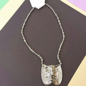 Silver necklace and charm