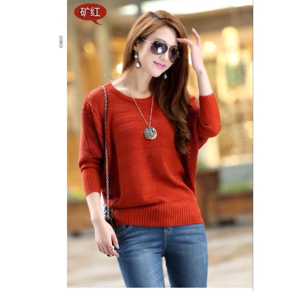 Solid color bat sweater