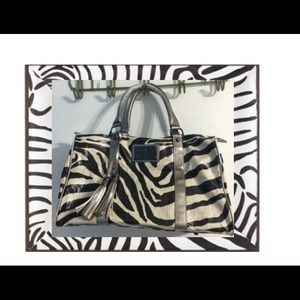 JUST REDUCED BEBE Zebra Stripped Handbag