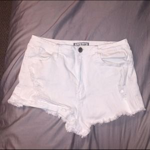 White high waisted shorts