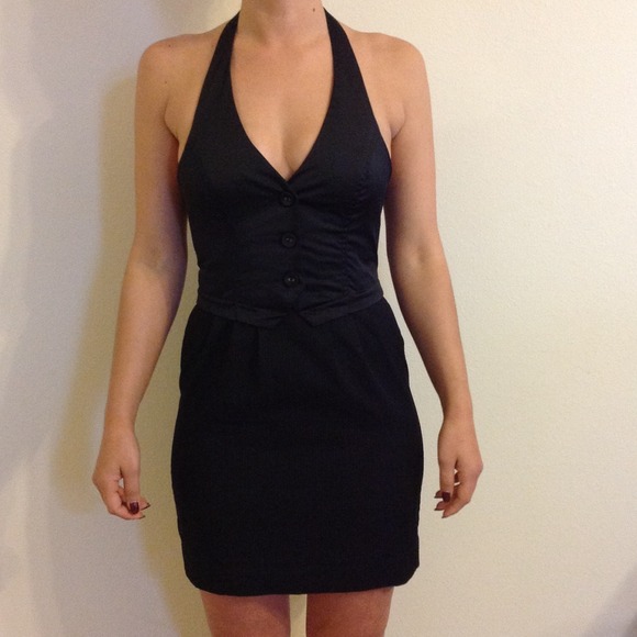 Black halter dress