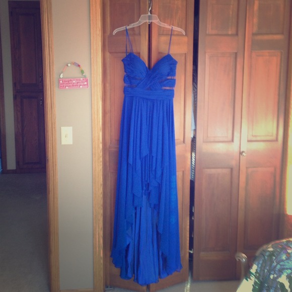 SALE Caché Cobalt Blue Hi-Lo Formal Gown