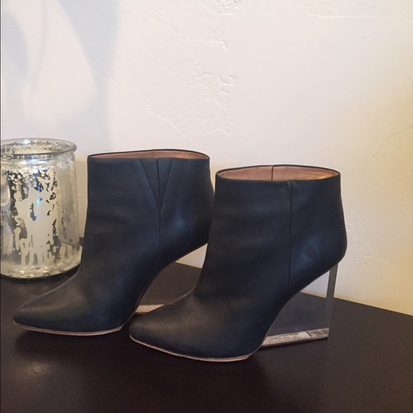 H&M Maison Martin lucite black leather boot