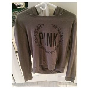 Charcoal Gray VS Pink Pull Over Hoodie