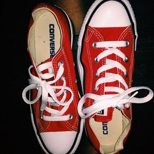 Red Converse Size 6 worn once