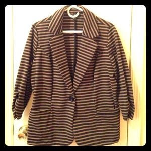 Black and brown striped blazer