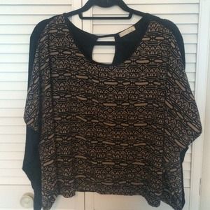 Tribal print slouchy blouse