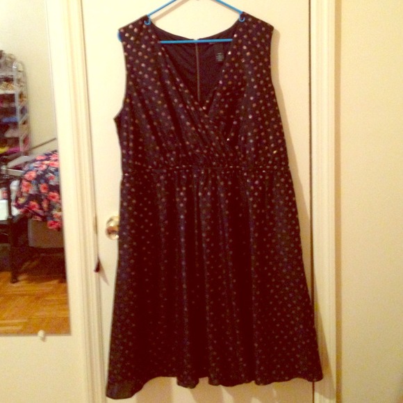 REDUCED! black and copper polka dot dress