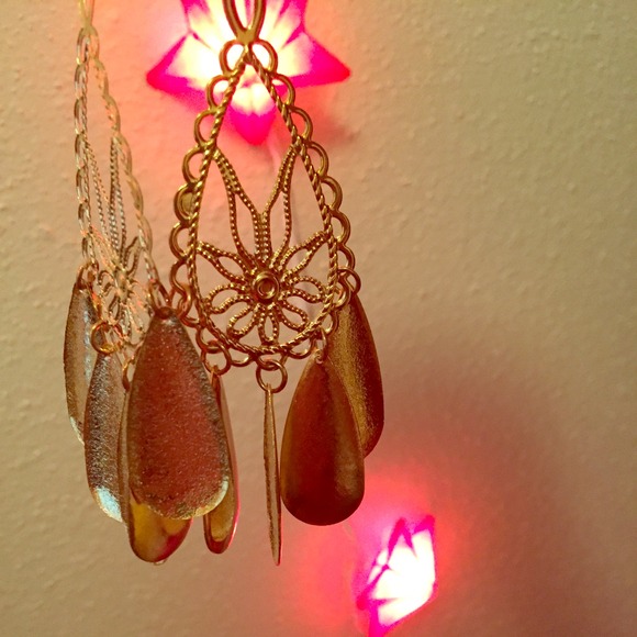 Gold dangling earrings