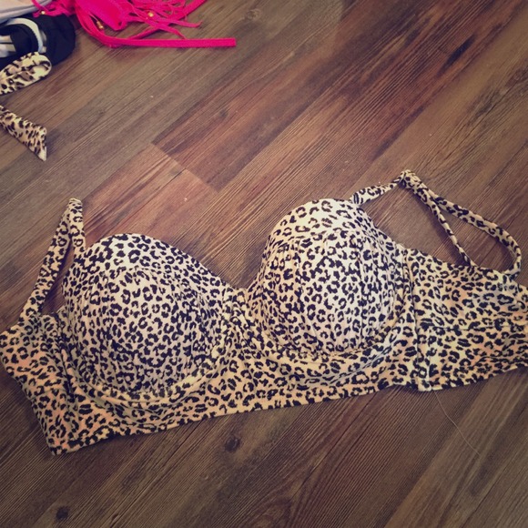 Leopard swim top