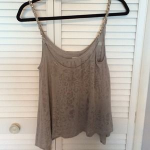 Grey animal print top with chained straps