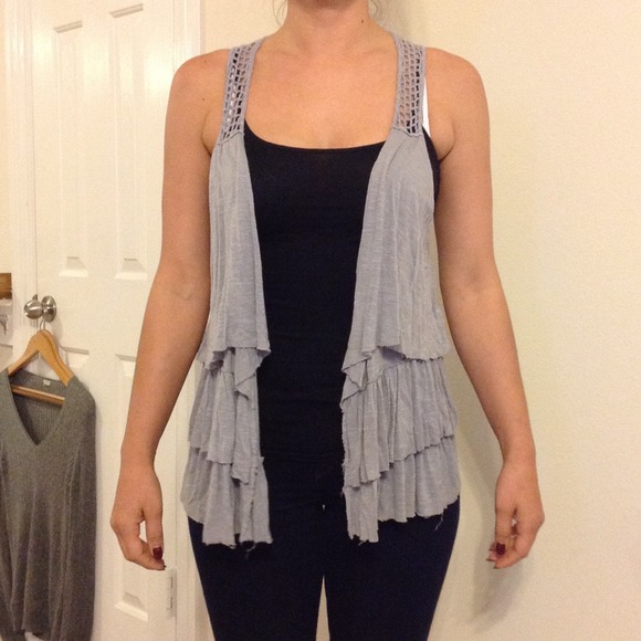 Grey crotchet vest